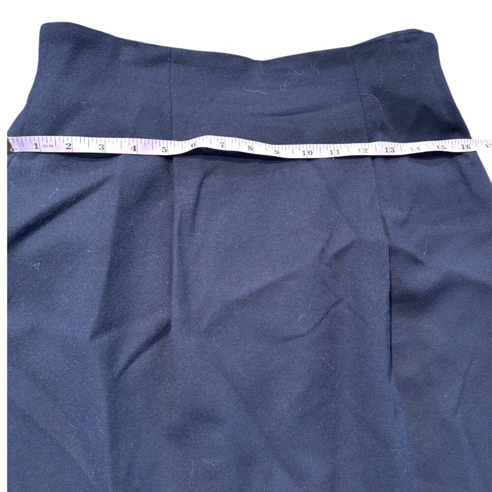 Vintage Valerie Stevens Petites Y2K‎ 90s 100% Wool pleated black skirt sz 10P - Picture 10 of 10